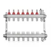 JG Underfloor 7 Port LowFit Underfloor Heating Manifold Brushed Steel