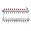 JG Underfloor 11 Port Underfloor Heating Manifold Brushed Steel -Underfloor Heating Shop 629TY P