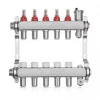 JG Underfloor 5 Port Underfloor Heating Manifold Brushed Steel -Underfloor Heating Shop 842TY P
